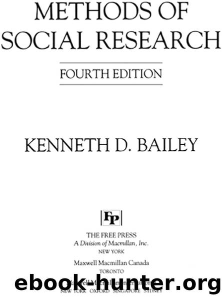 Methods of Social Research by Kenneth D. Bailey