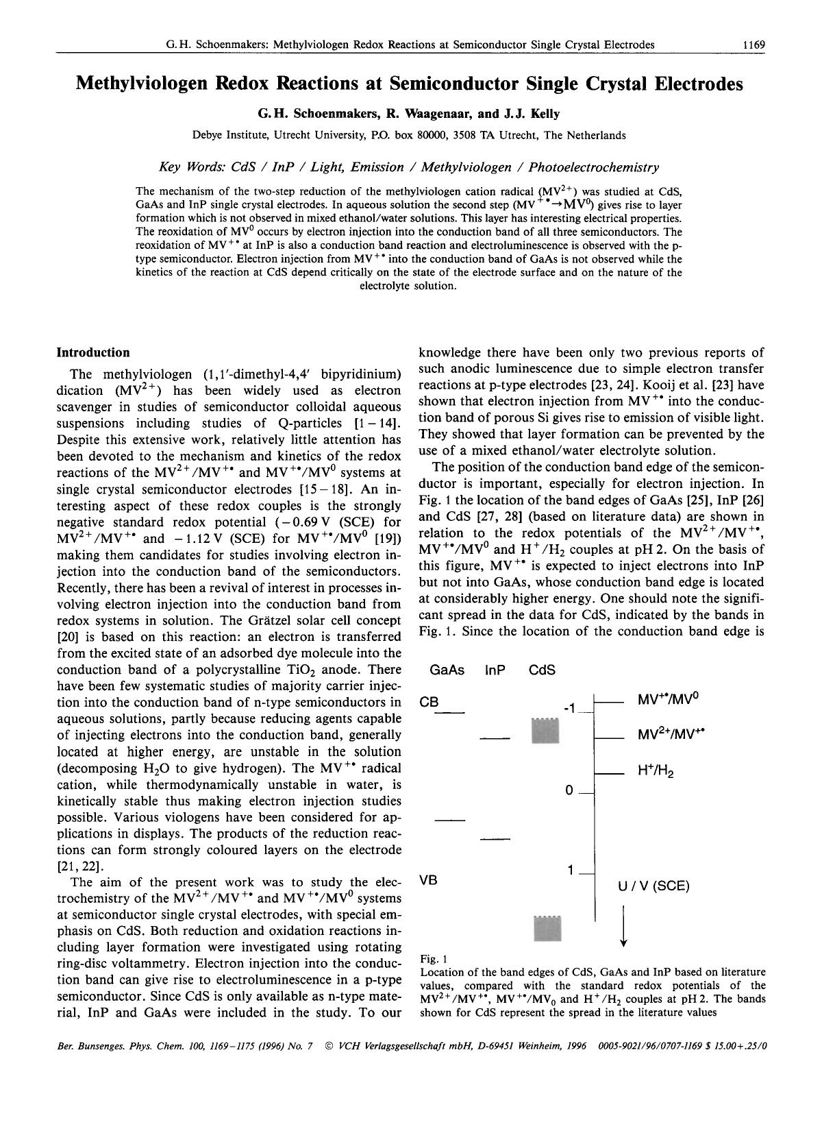 Methylviologen redox reactions at semiconductor single crystal electrodes by Unknown