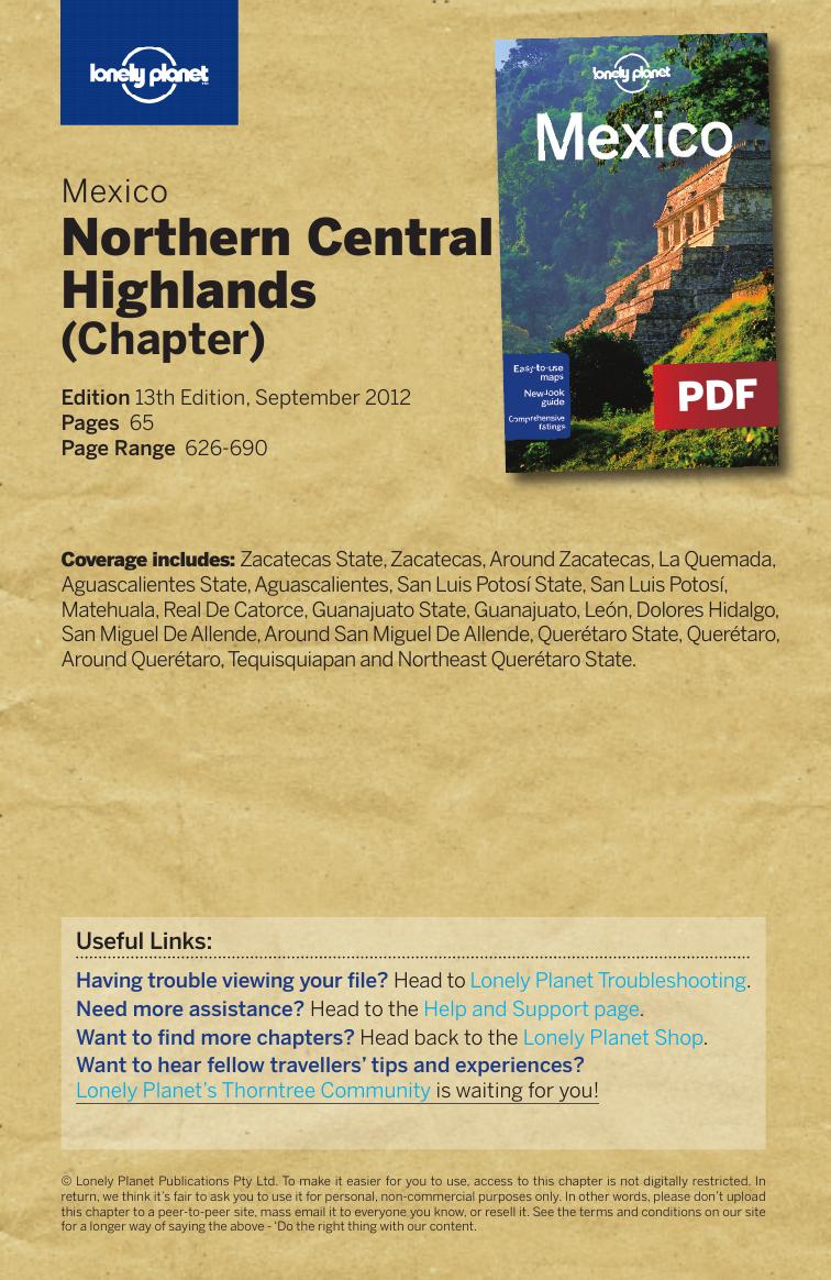 Mexico 13 - Northern Central Highlands (Chapter) by © Lonely Planet Publications Pty Ltd