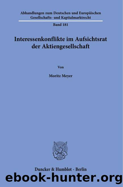 Meyer by Interessenkonflikte im Aufsichtsrat der Aktiengesellschaft (9783428581771)