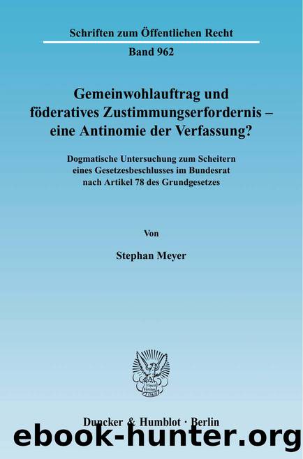 Meyer by Schriften zum Öffentlichen Recht (9783428514625)