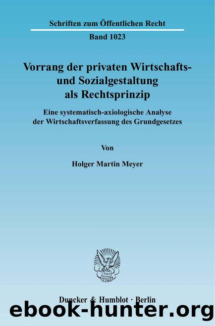 Meyer by Schriften zum Öffentlichen Recht (9783428519408)