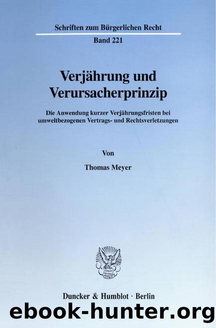 Meyer by Verjährung und Verursacherprinzip (9783428487837)