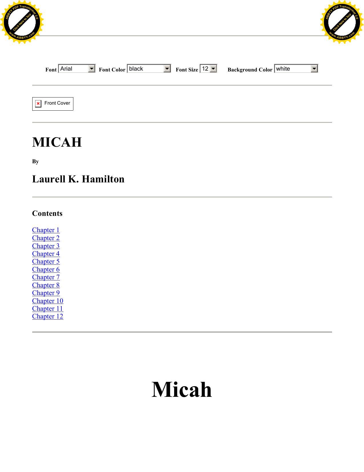 Micah by Hamilton Laurell K