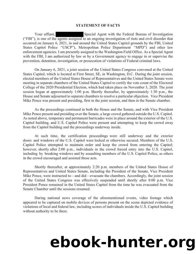 Michael Sparks - Statement of Fact by USAO