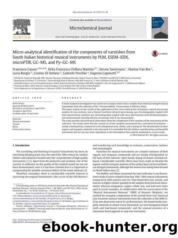 Micro-analytical identification of the components of varnishes from South Italian historical musical instruments by PLM, ESEMâEDX, microFTIR, GCâMS, and PyâGCâMS by unknow