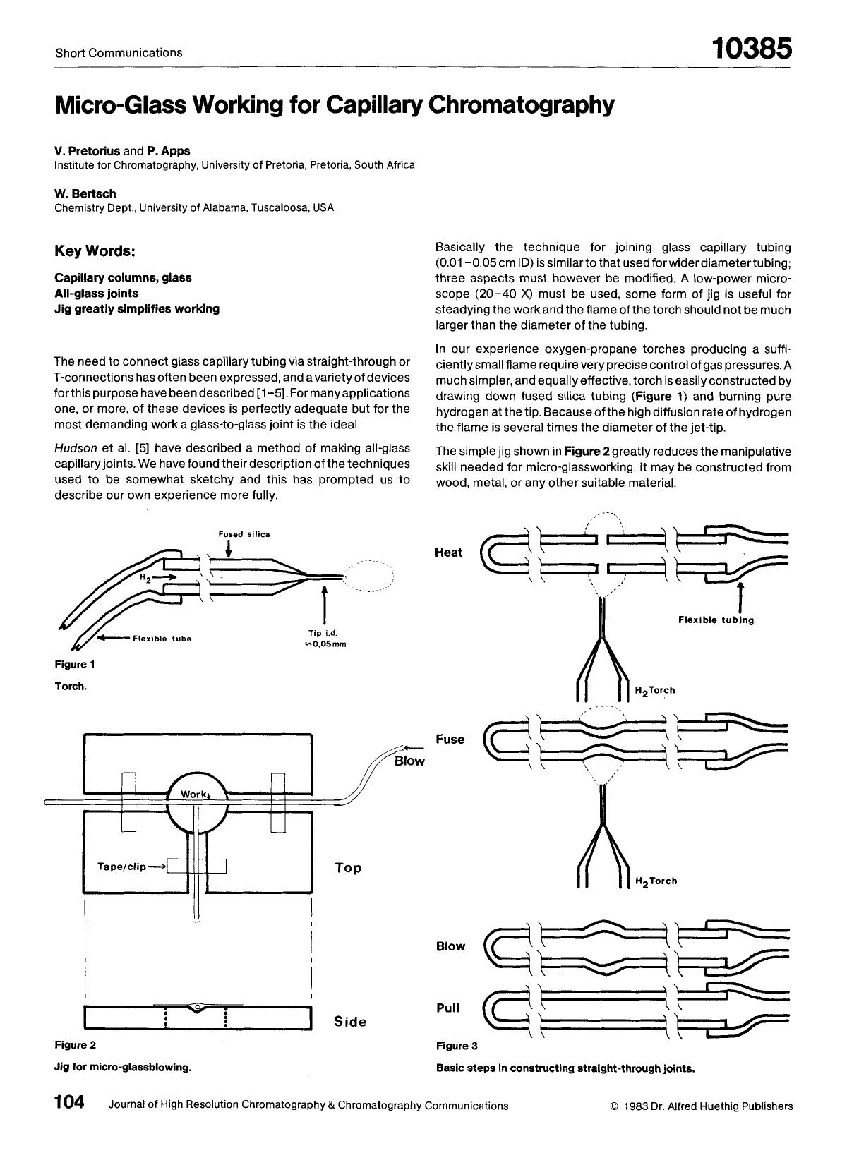Micro-glass working for capillary chromatography by Unknown