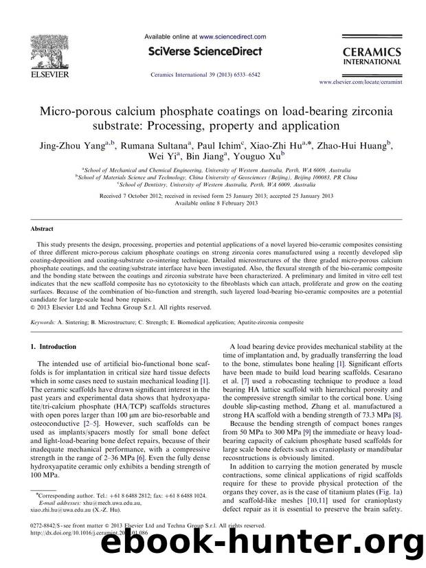 Micro-porous calcium phosphate coatings on load-bearing zirconia substrate_ Processing, property and application by unknow