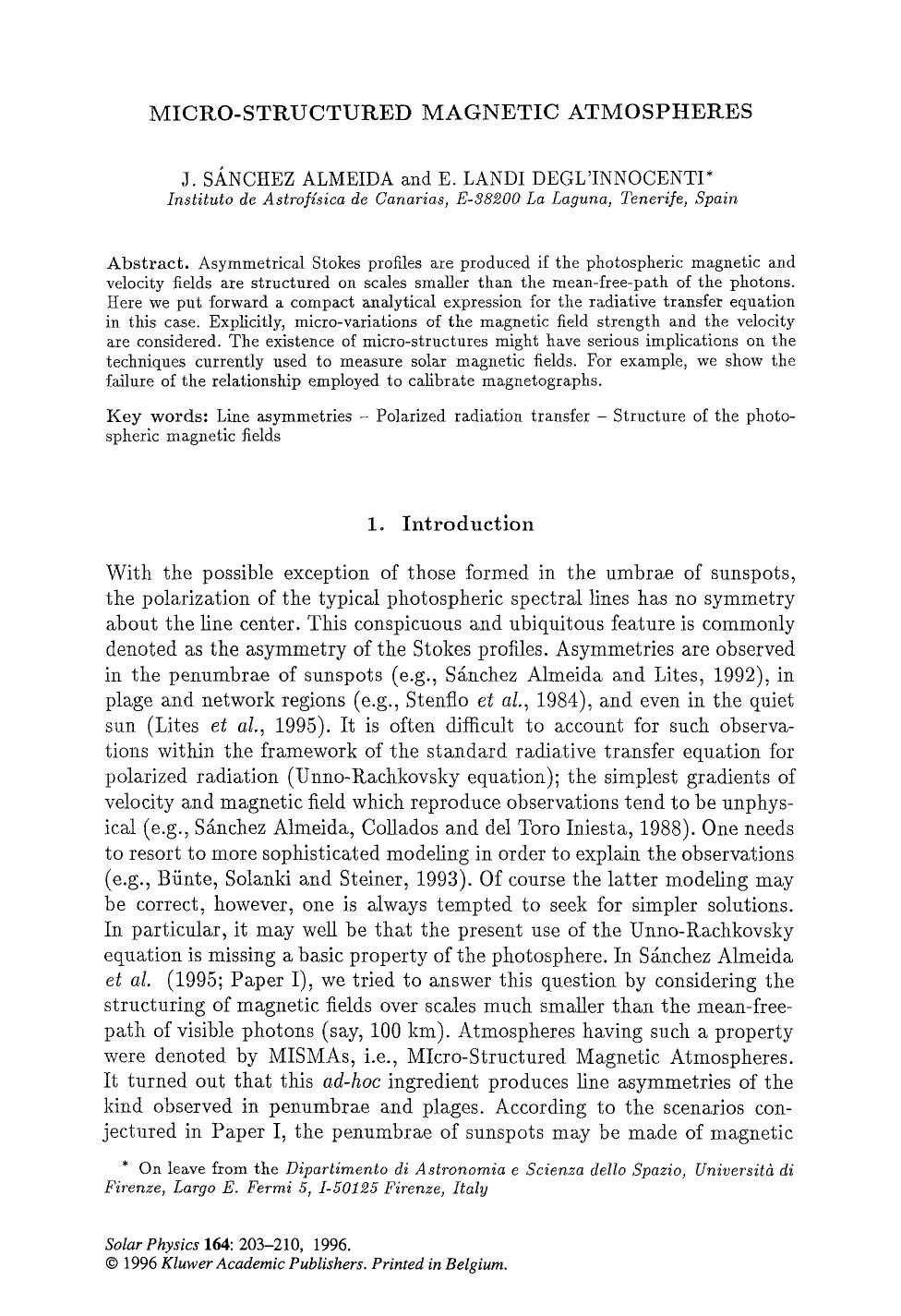 Micro-structured magnetic atmospheres by Unknown