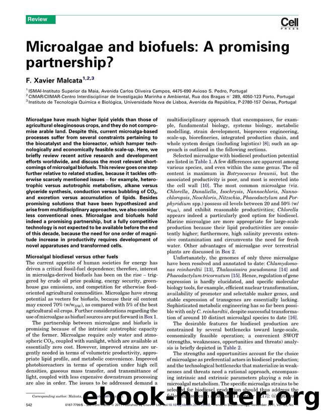 Microalgae and biofuels: A promising partnership? by F. Xavier Malcata