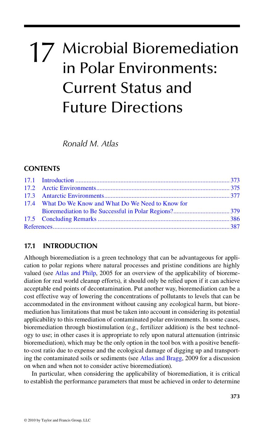 Microbial Bioremediation in Polar Environments by Ronald M. Atlas