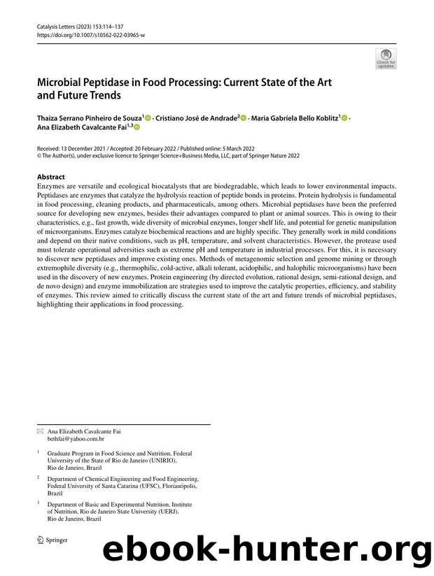 Microbial Peptidase in Food Processing: Current State of the Art and Future Trends by unknow