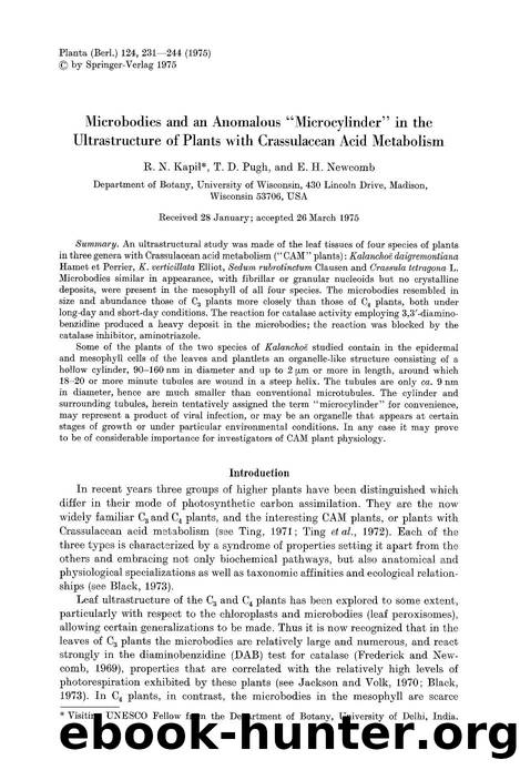 Microbodies and an anomalous &#x201C;microcylinder&#x201D; in the ultrastructure of plants with Crassulacean acid metabolism by Unknown