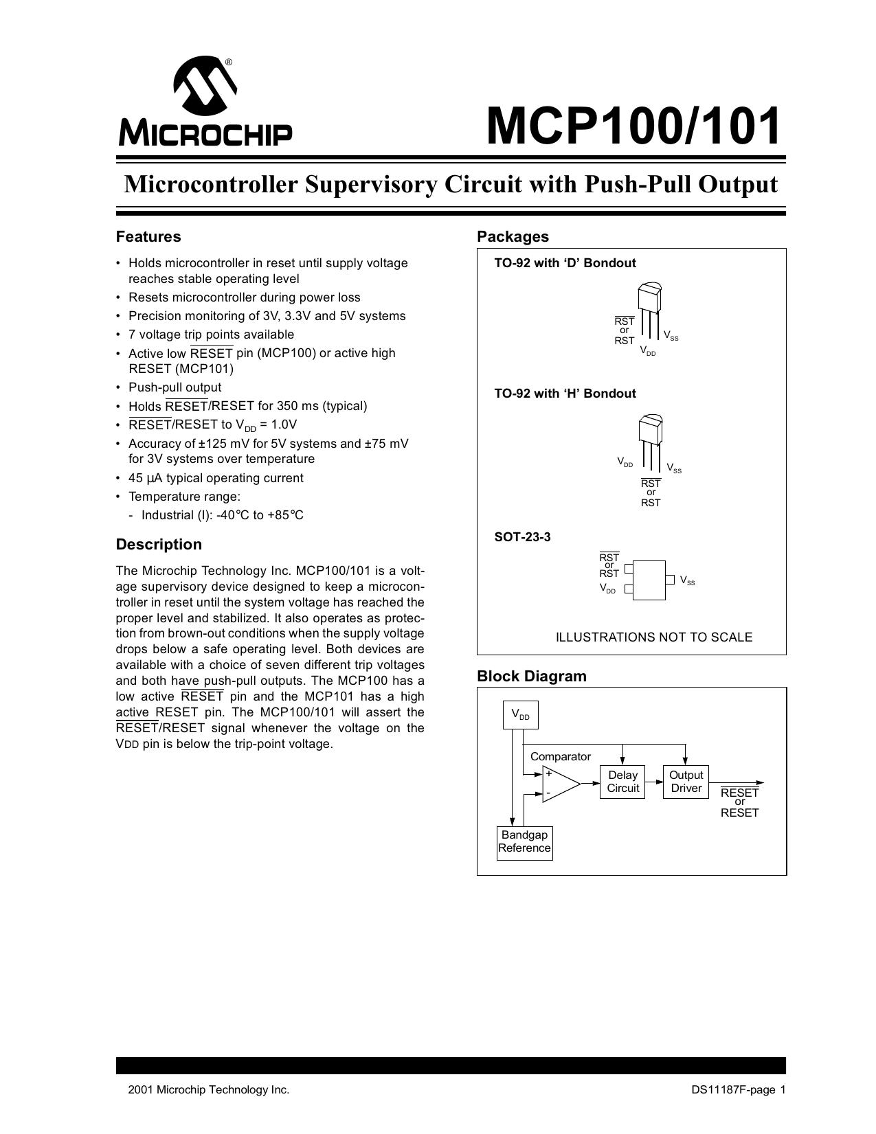 Microcontroller Supervisory Circuit with Push-Pull Output by Microchip Technology Inc