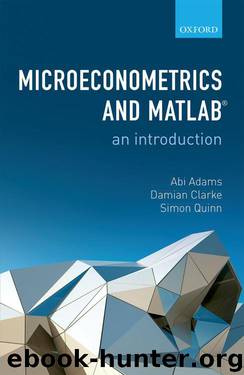 Microeconometrics and MATLAB: An Introduction by Adams Abi & Clarke Damian & Quinn Simon