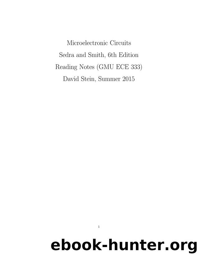 Microelectronic Circuits Sedra and Smith, 6th Edition Reading Notes by Unknown