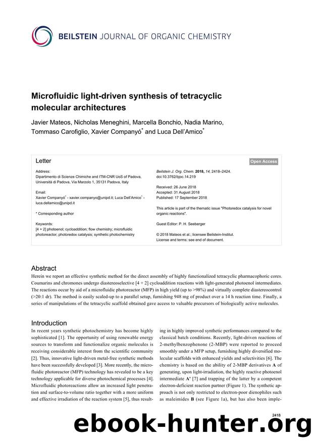 Microfluidic light-driven synthesis of tetracyclic molecular architectures by unknow