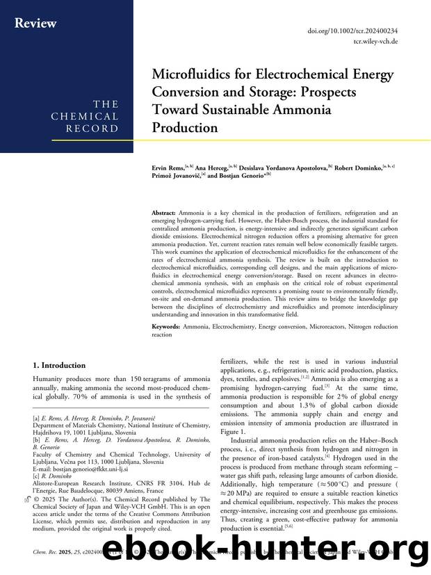 Microfluidics for Electrochemical Energy Conversion and Storage: Prospects Toward Sustainable Ammonia Production by Unknown