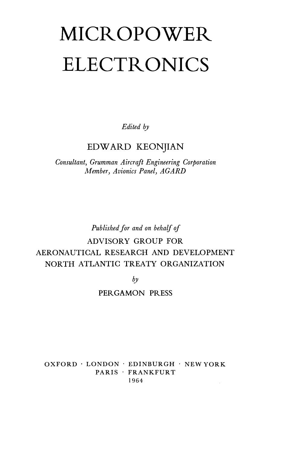 Micropower Electronics by Edward Keonjian (Eds.)
