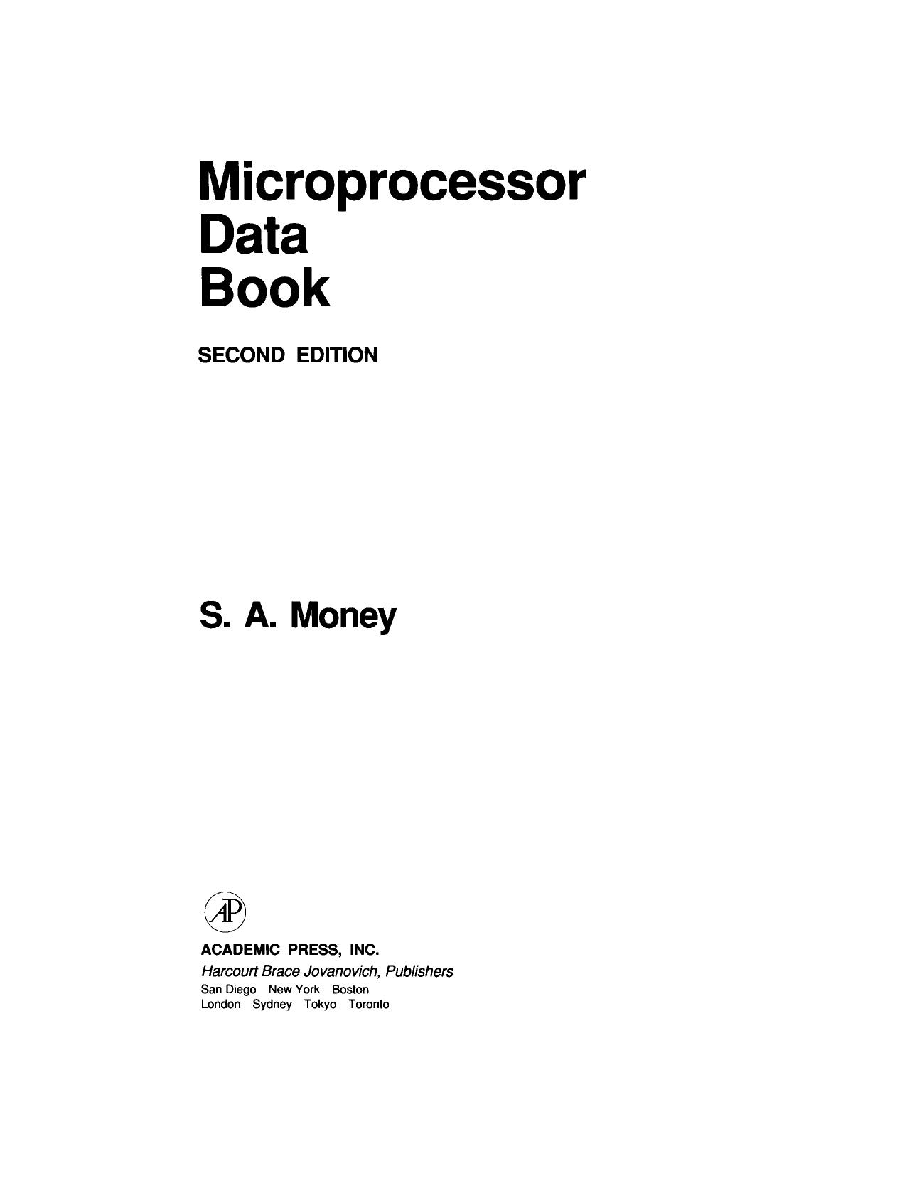 Microprocessor Data Book by S. A. Money (Auth.)