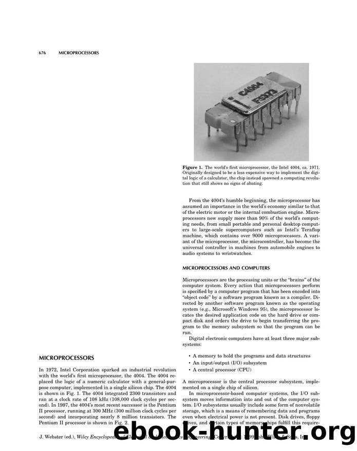 Microprocessors". In: Wiley Encyclopedia of Electrical and Electronics Engineering by Unknown