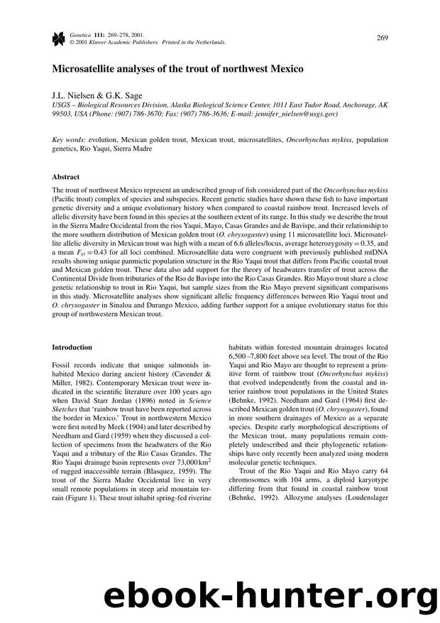 Microsatellite analyses of the trout of northwest Mexico) by Unknown