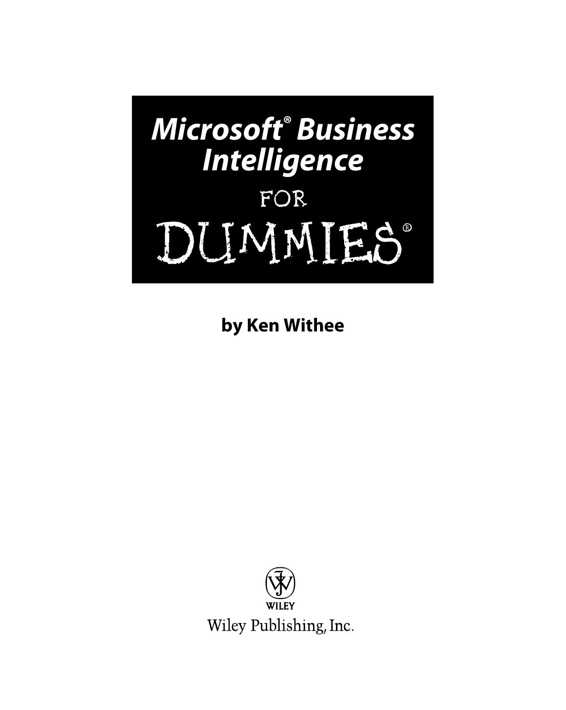 Microsoft Business Intelligence by Ken Withee