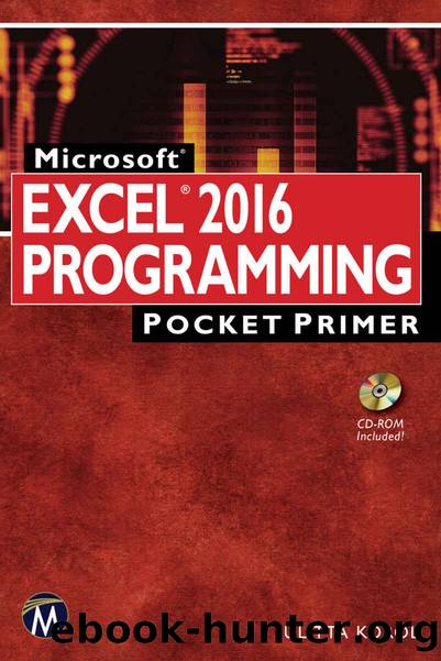 Microsoft Excel 2016 Programming Pocket Primer by Korol Julitta