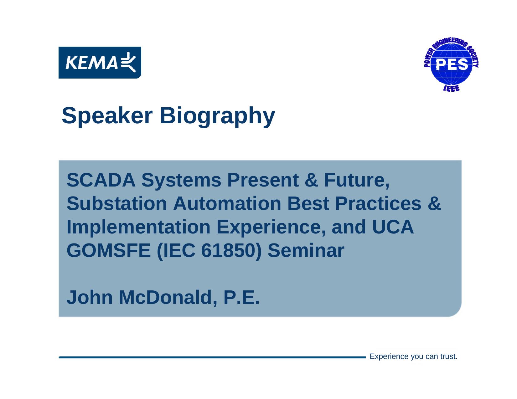 Microsoft PowerPoint - Cover Slide_Speaker Biography by JMcDonald