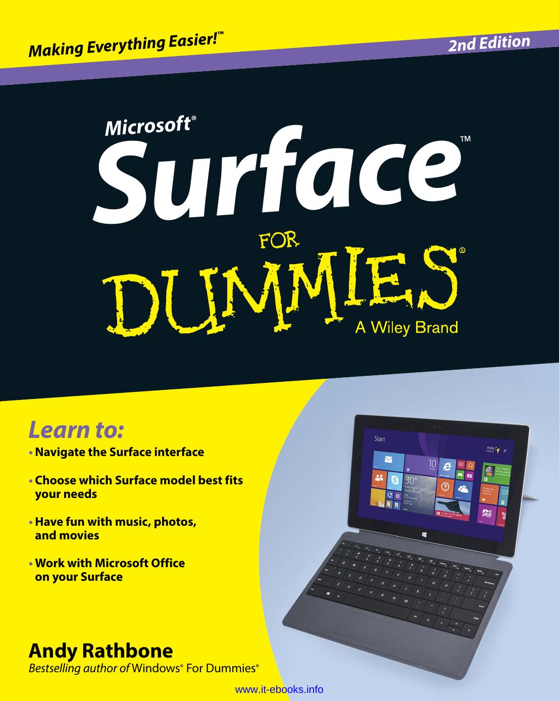 Microsoft Surface For Dummies, 2nd Edition by Rathbone Andy