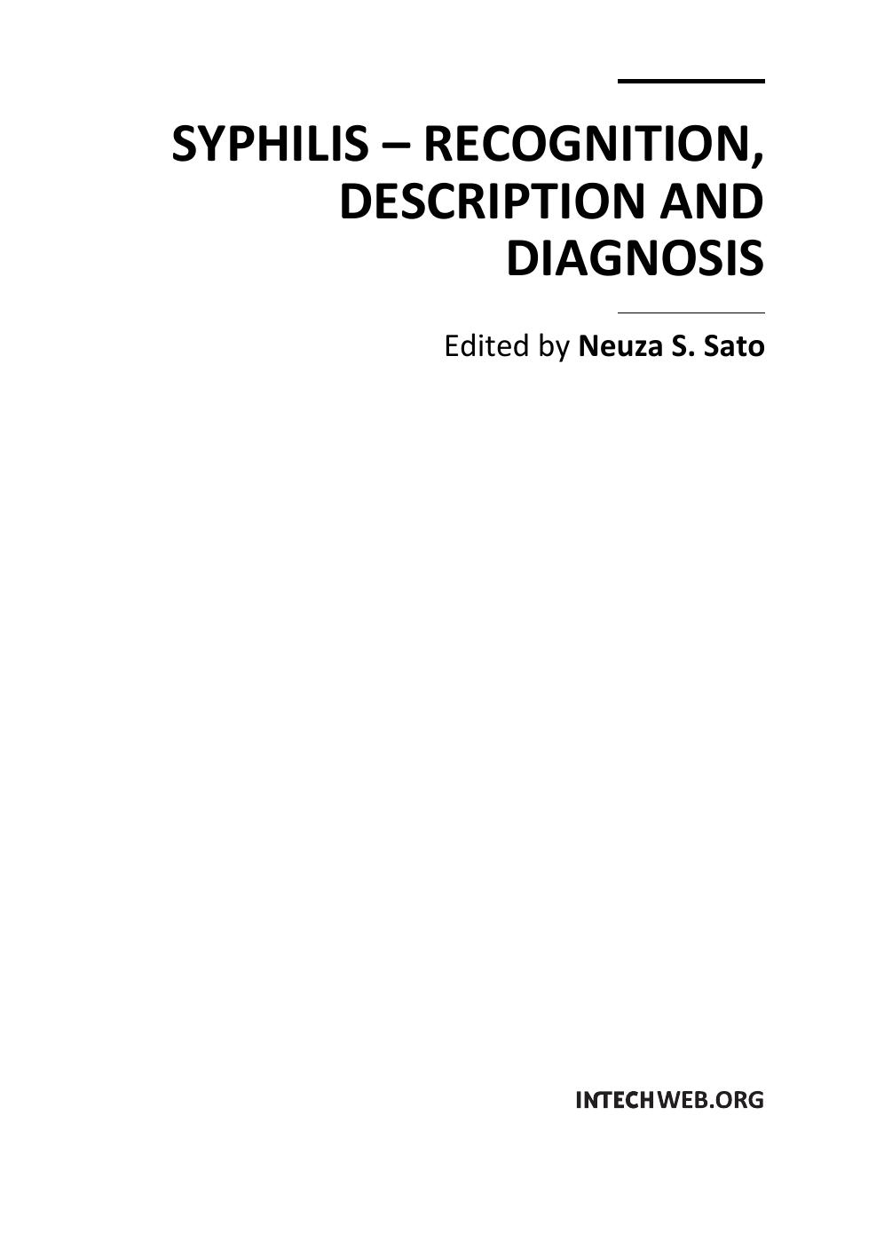 Microsoft Word - 00 preface_ Syphilis - Recognition, Description and Diagnosis by Intech Prepress