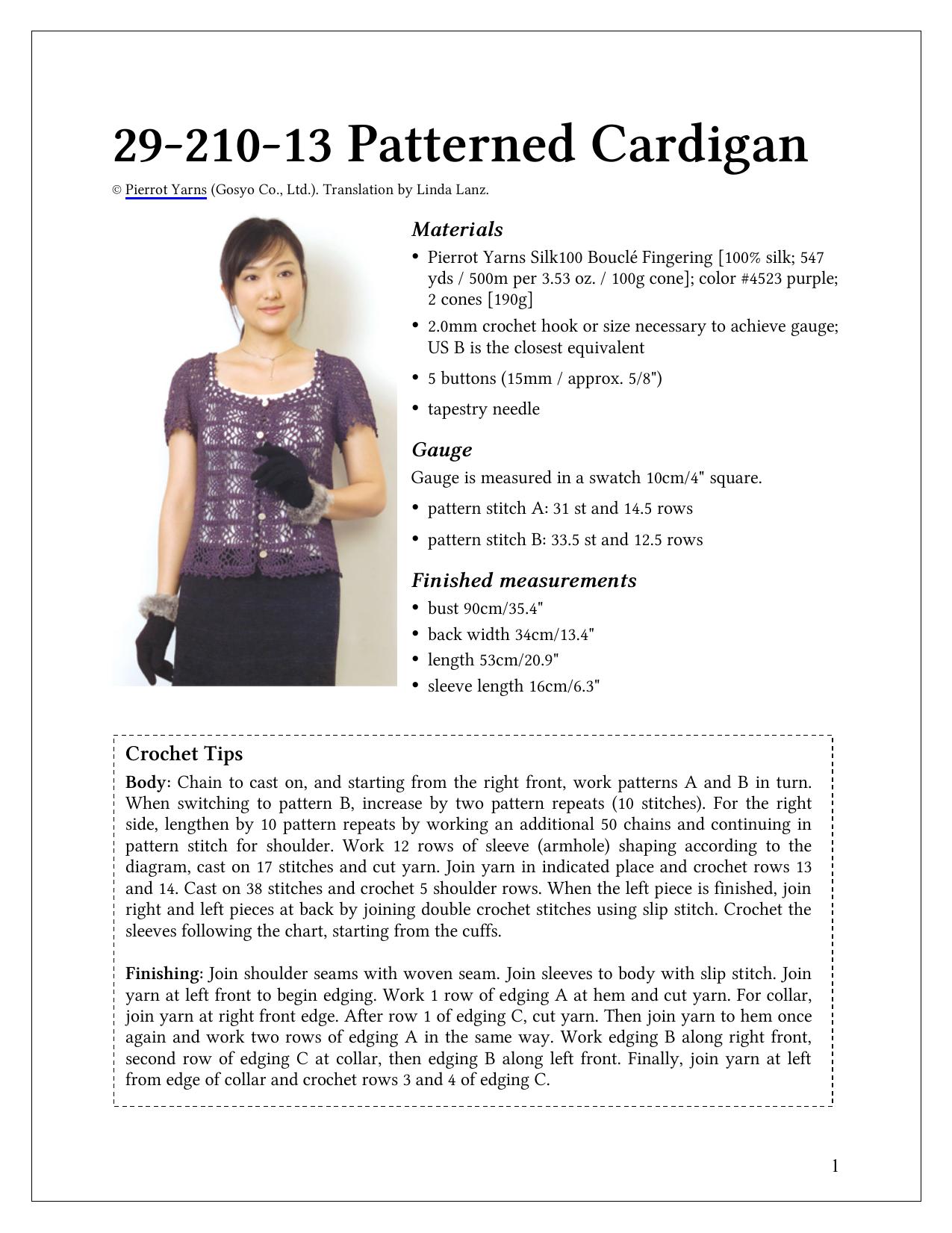 Microsoft Word - 29-210-13 Patterned Cardigan.doc by Linda