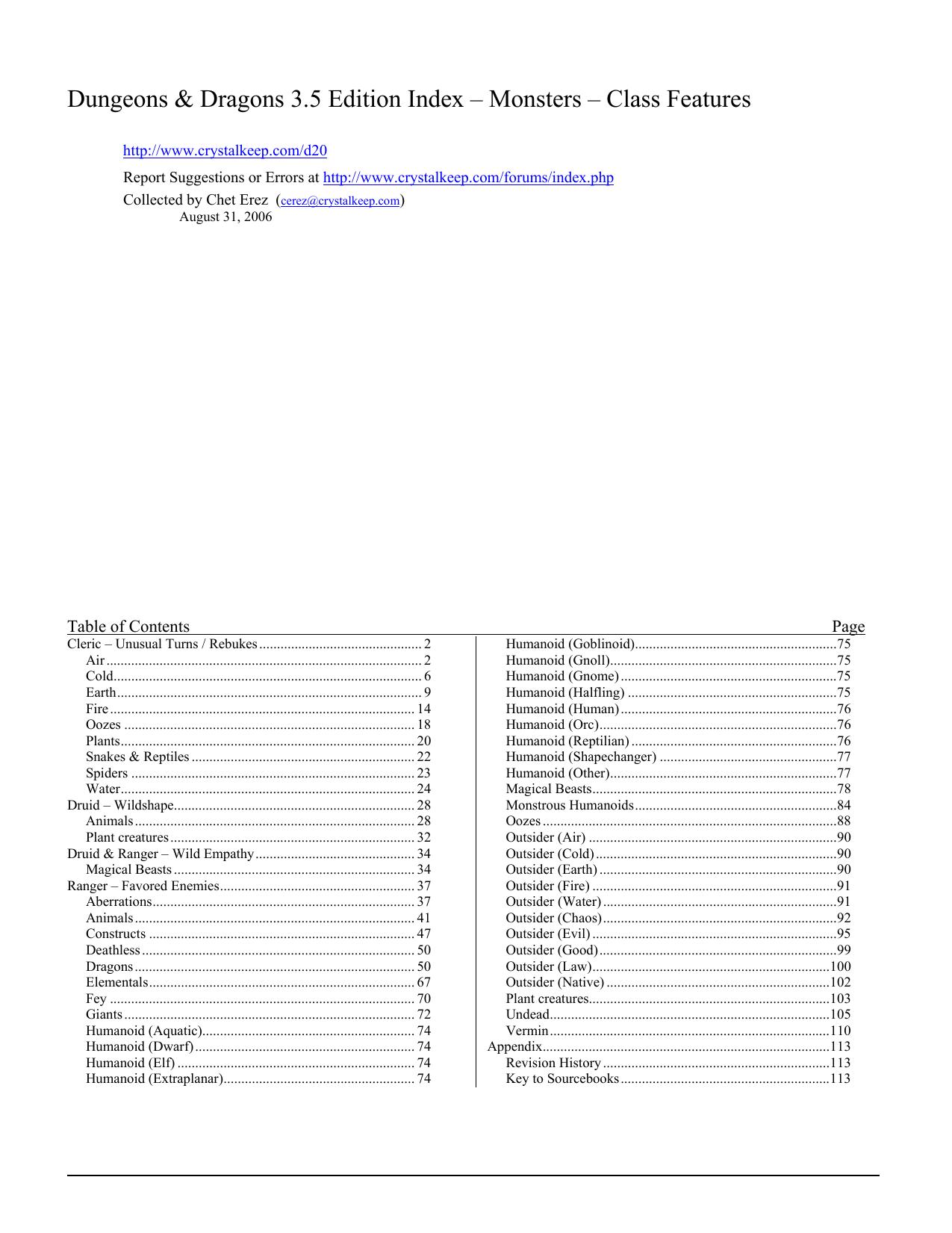 Microsoft Word - 3.5 Index - Monsters - Class Features.doc by cerez