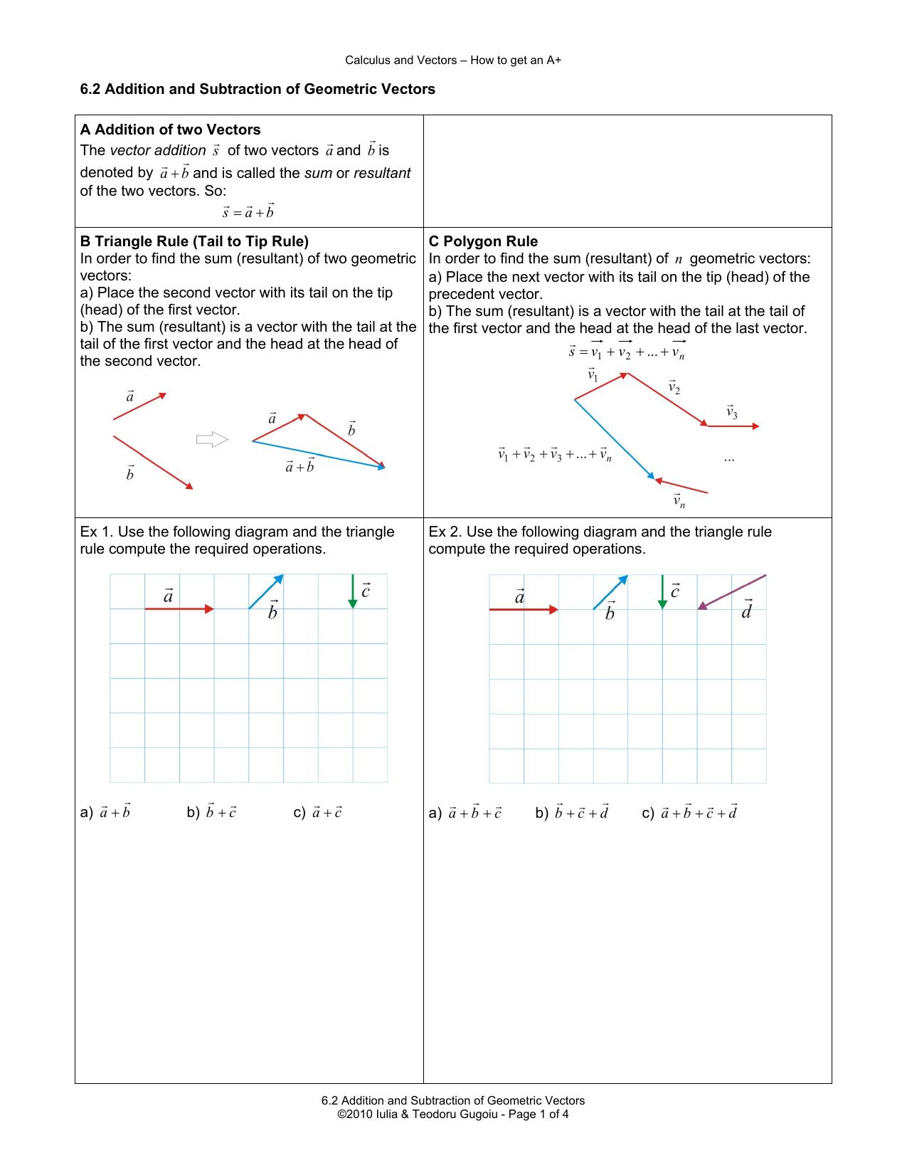 Microsoft Word - 6.2 Addition and Subtraction of Geometric Vectors.doc by Admin