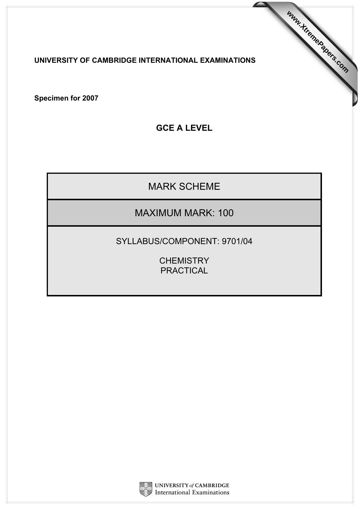Microsoft Word - 9701_4 Specimen Mark Scheme.doc by weavek