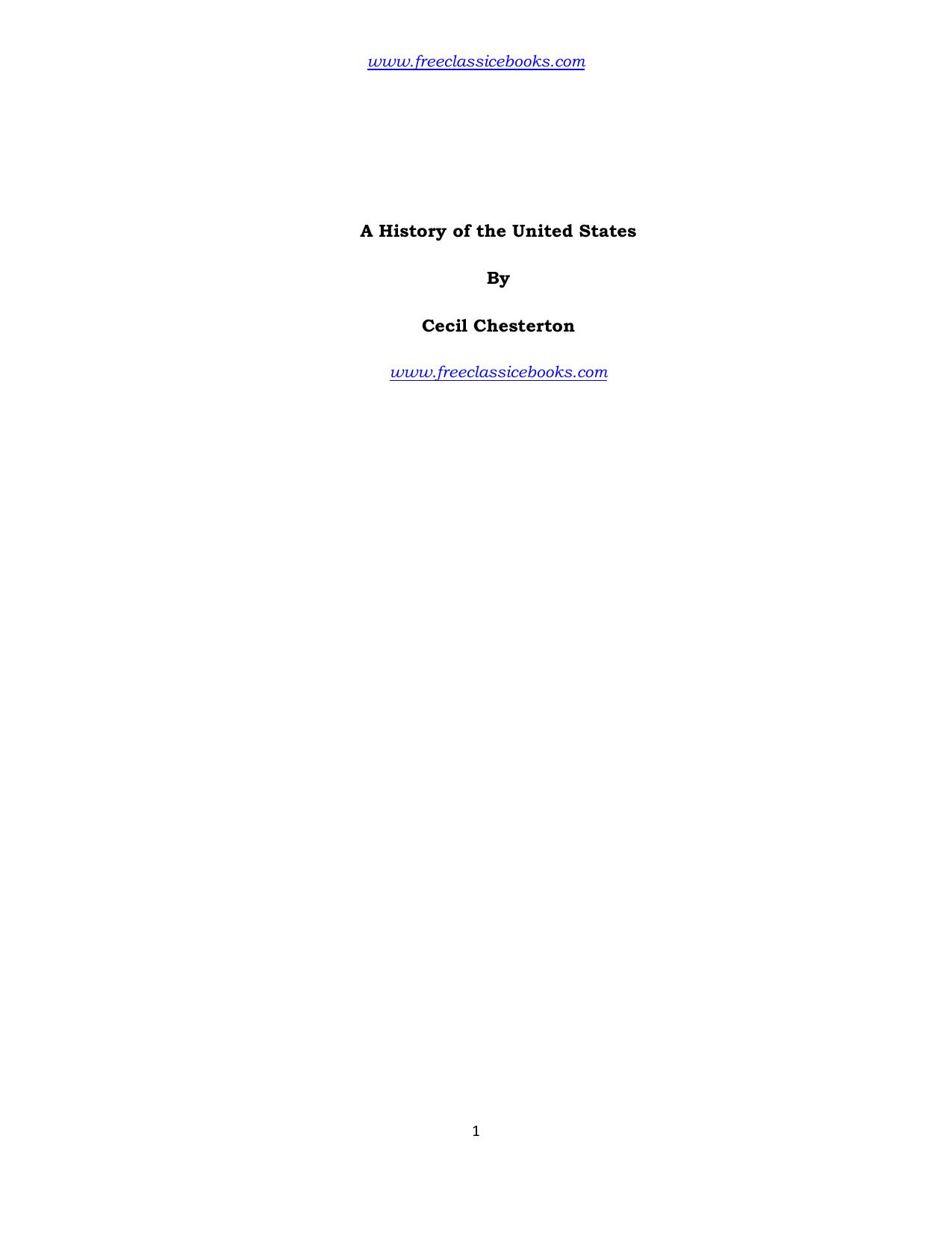 Microsoft Word - A History of the United States.doc by FreeClassicEBooks