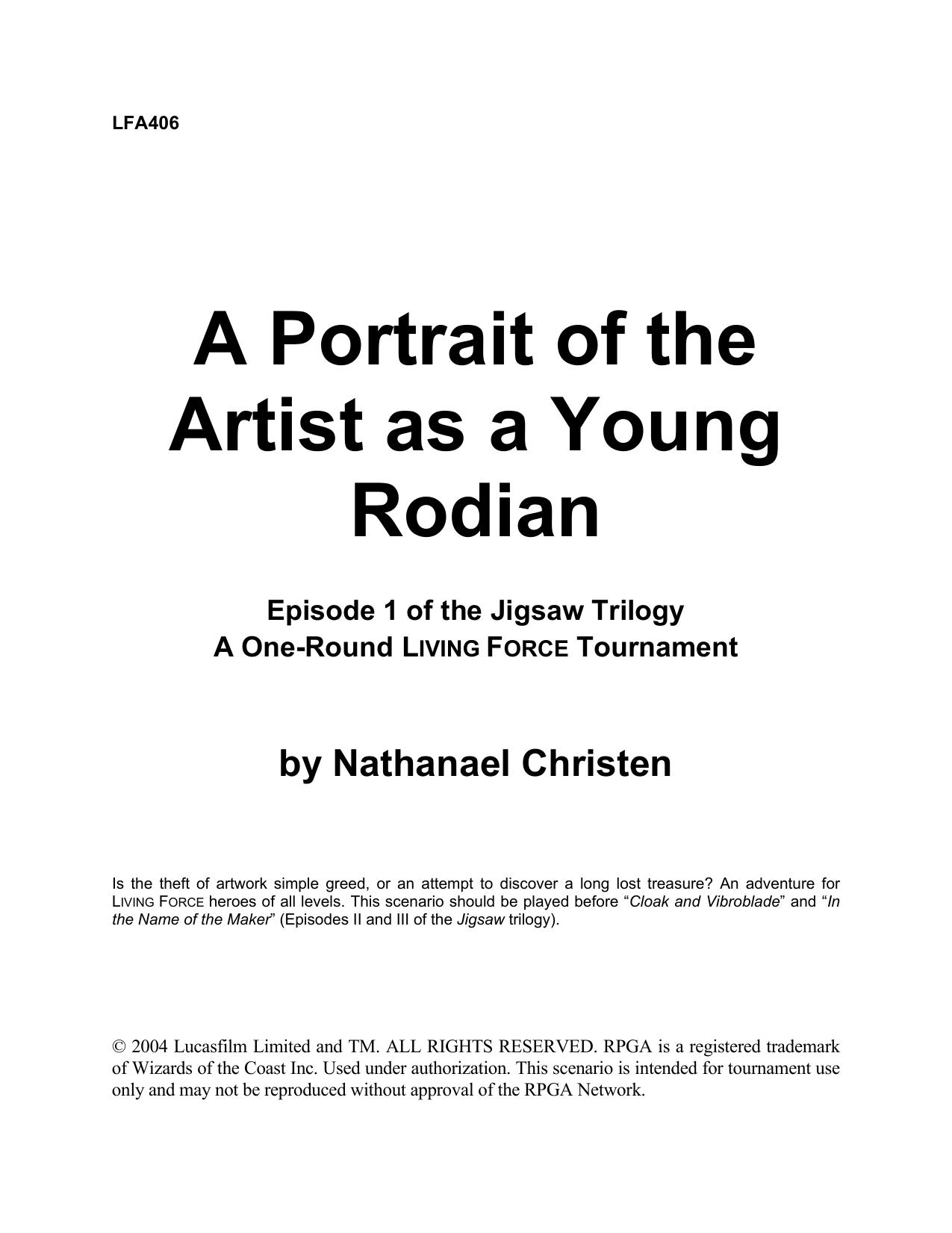 Microsoft Word - A Portrait of the Artist as a Young Rodian final.doc by srm