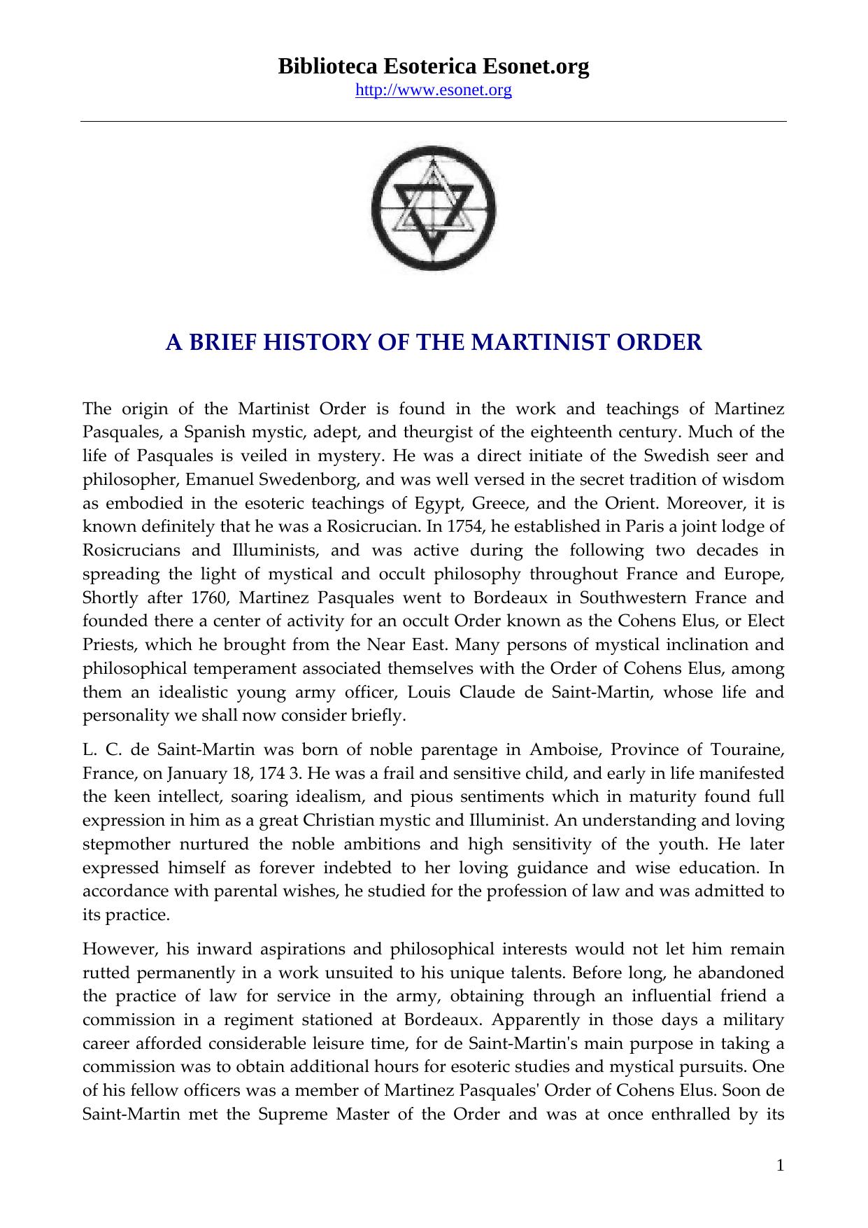 Microsoft Word - A brief history of the Martinist Order - its rituals philosophy.doc by Athanor