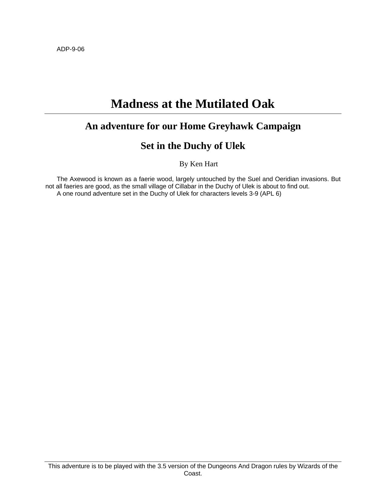 Microsoft Word - ADP9-06 - Madness at the Mutilated Oak.doc by A21m