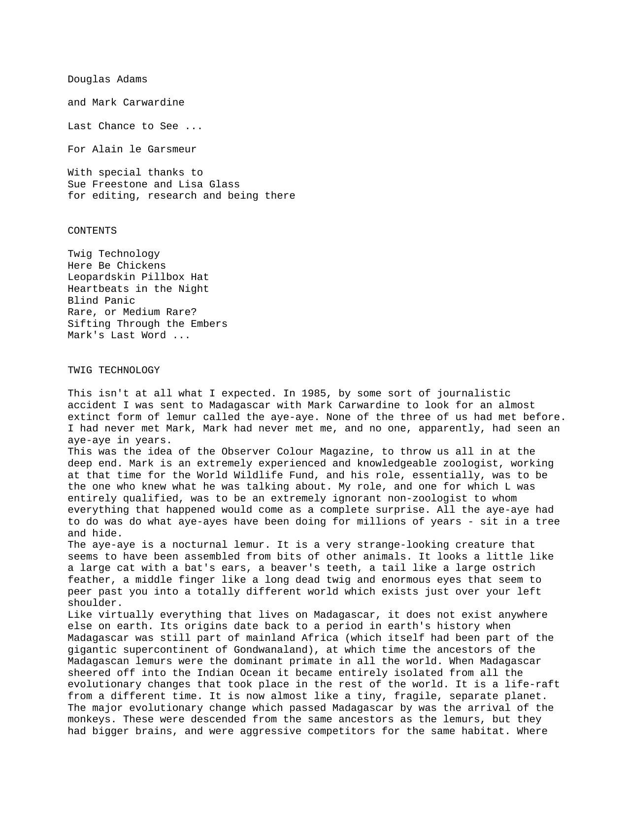 Microsoft Word - Adams, Douglas & Carwardine, Mark - Last Chance to See _a_â¦ by Unknown