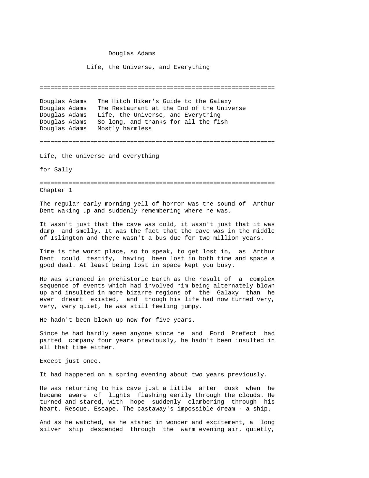Microsoft Word - Adams, Douglas - Hitchhiker's 03 - Life, the Universe and â¦ by Unknown
