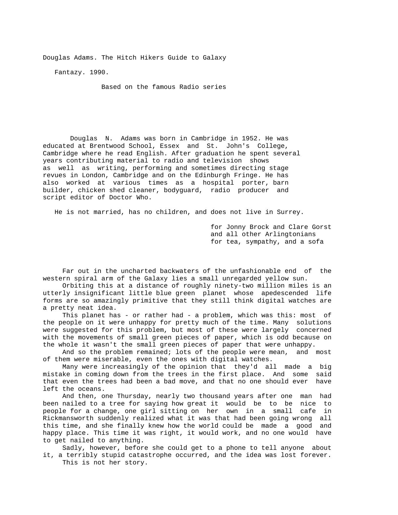 Microsoft Word - Adams, Douglas - The Hitchhikers Guide to the Galaxy.txt by Unknown