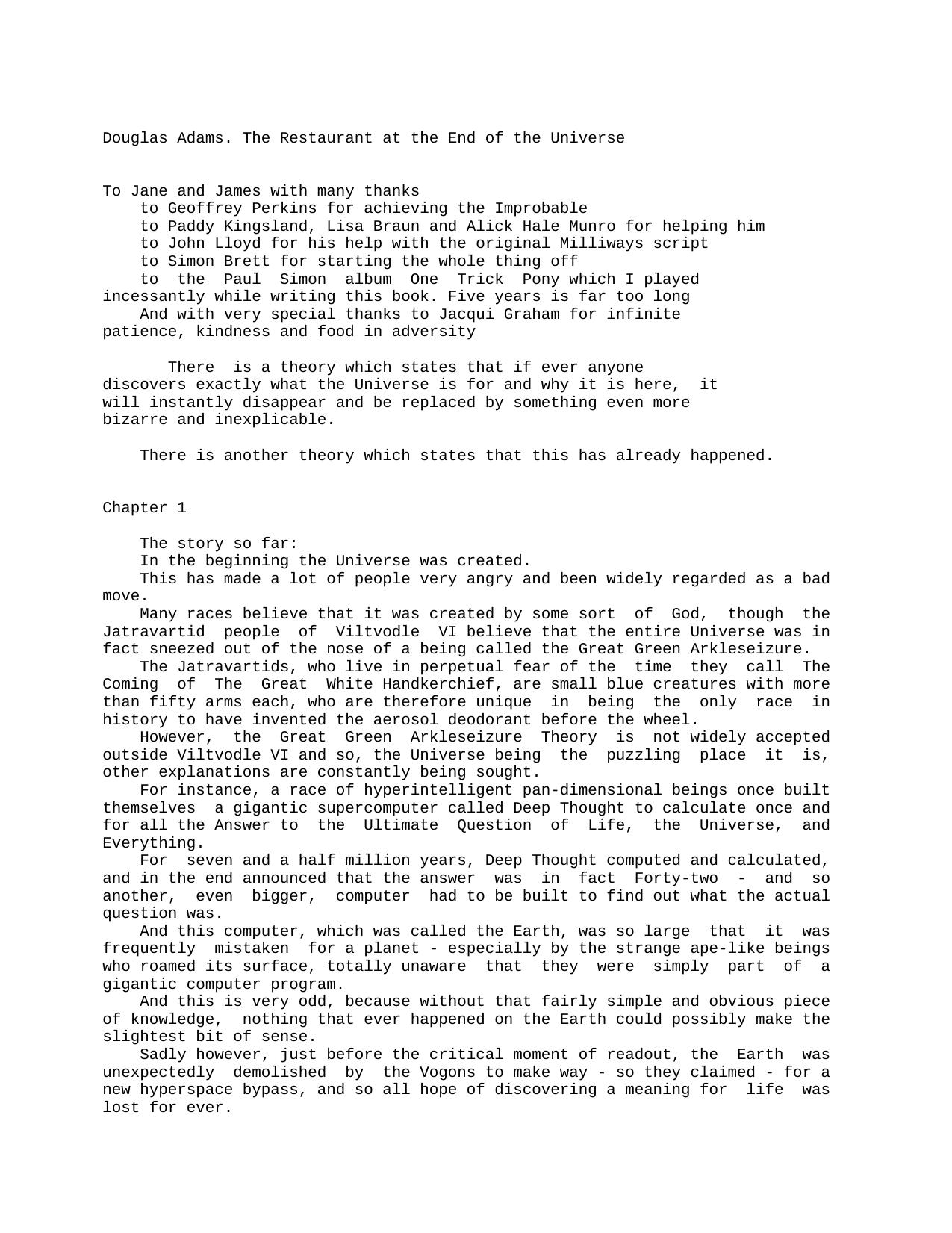 Microsoft Word - Adams, Douglas - The Restrauntat the End of the Universe.tâ¦ by Unknown