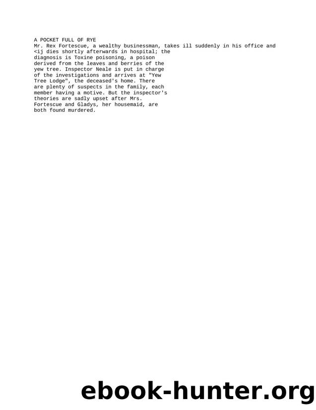 Microsoft Word - Agatha Christie - A Pocket Full of Rye.txt by A Pocket Full of Rye