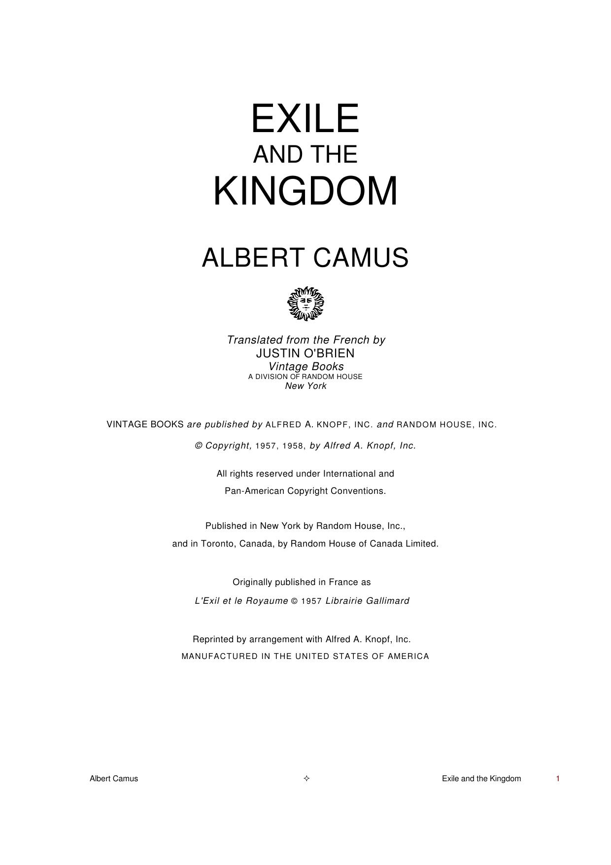 Microsoft Word - Albert Camus - Exile And The Kingdom.doc by spiros