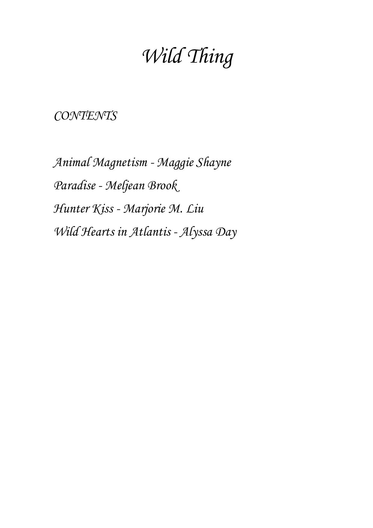 Microsoft Word - Anthology - Wild Thing; Maggie Shayne, Meljean Brook, Marjorie M. Liu & Alyssa Day by Acer