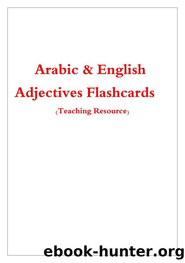 Microsoft Word - Arabic Adjectives _With English_ - Large Flash Cards by user