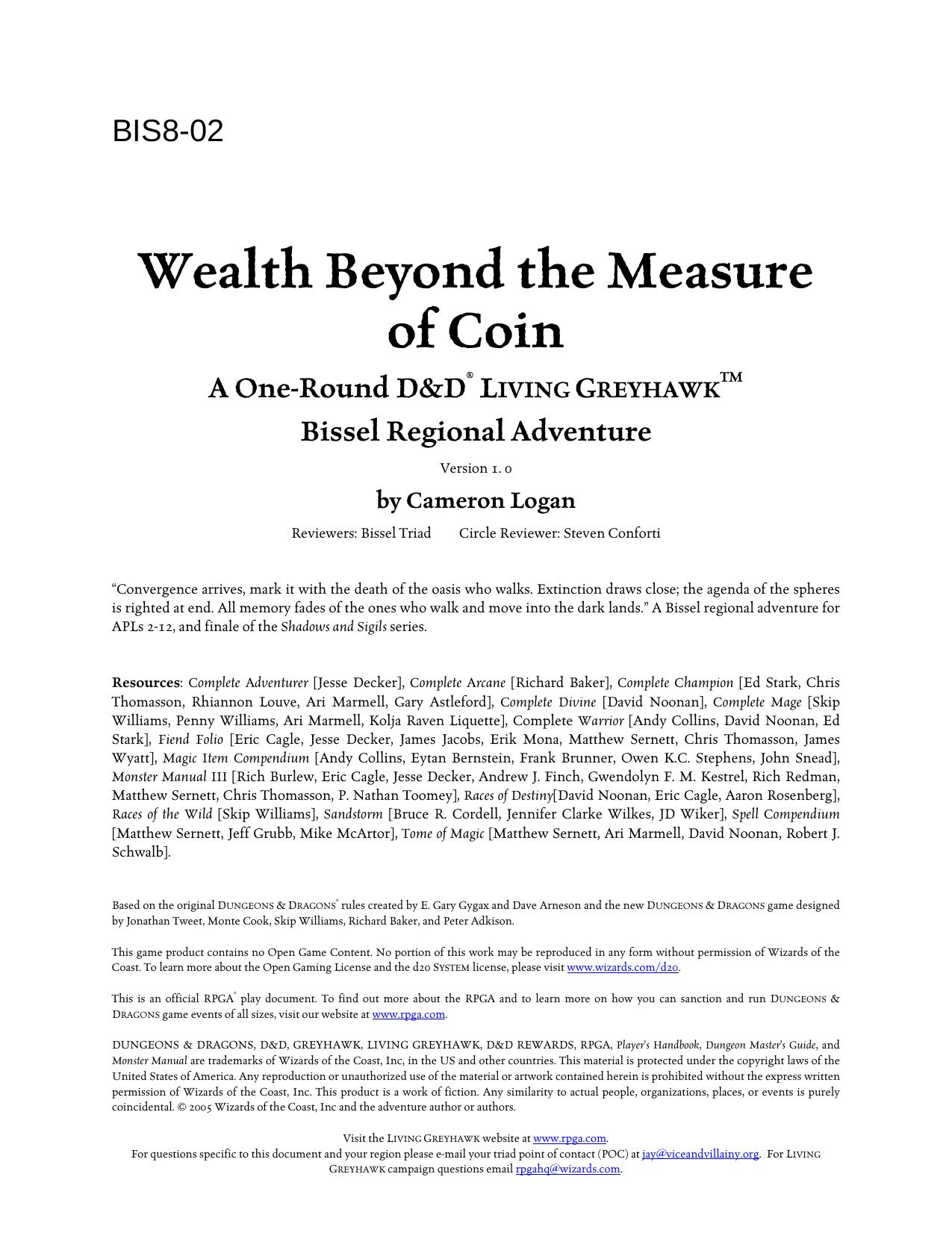 Microsoft Word - BIS8-02 Wealth Beyond the Measure of Coin.doc by Jay