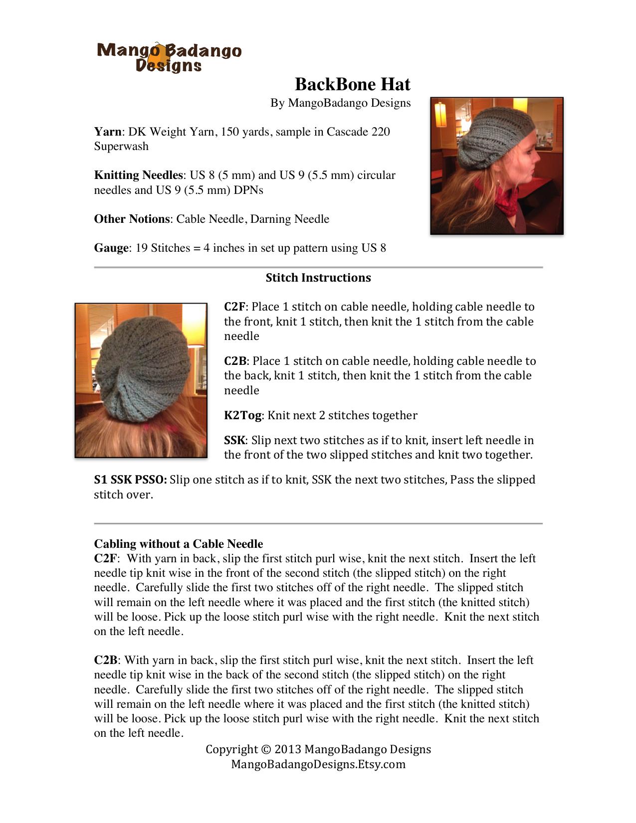 Microsoft Word - BackBone Hat Pattern Updated.docx by BackBone Hat (k)