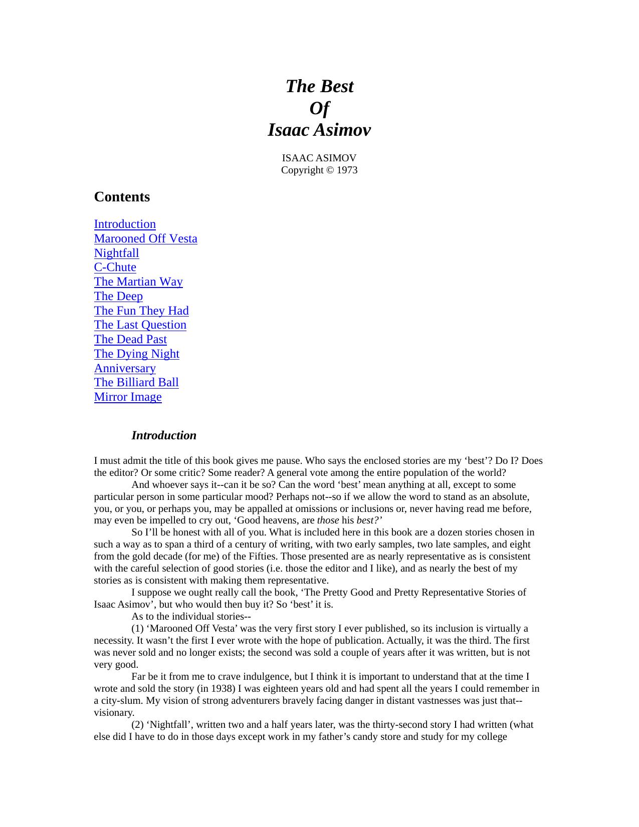 Microsoft Word - Best of Isaac Asimov, The - Isaac Asimov by Princess Delilah